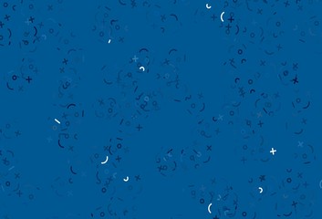 Light BLUE vector pattern with Digit symbols.