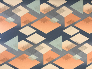 Abstract vector geometric pattern of warm colors with simple geometry shape and minimalist figures. Scandinavian style print design graphics for poster, cover, art, presentation, fabric, wallpaper.