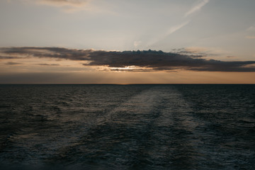 Spectacular sunset on the baltic sea