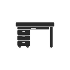 Office Table Icon Vector Illustration.