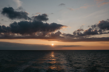 Pacifying cloudy sunset on the baltic sea