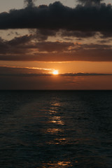 Fototapeta na wymiar Romantic cloudy sunset on the baltic sea