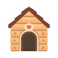 Cute dog house on white background