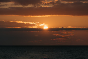 Fabulous cloudy sunset on the baltic sea