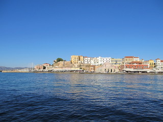 Old Venetian harbor in Chania. Crete, Greece