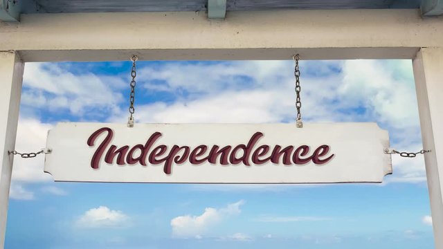 Street Sign the Way to Independence