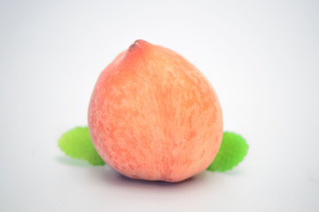 Beijing honey peach isolated on white background.