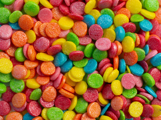 Close up sweet colorful candy background