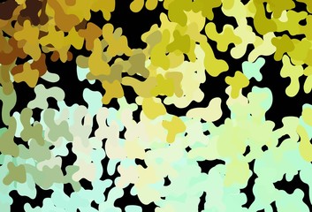 Dark Green, Yellow vector texture with abstract forms.