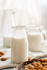 Vegan almond milk, non dairy alternative milk