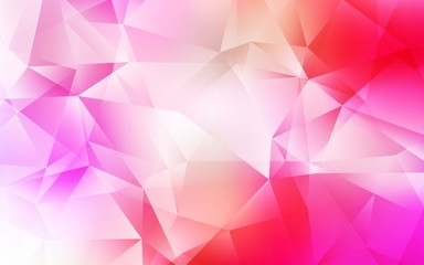 Fototapeta premium Light Pink, Yellow vector polygonal pattern. Shining polygonal illustration, which consist of triangles. Best triangular design for your business.