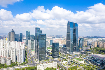 city skyline in suzhou china