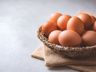 Organic chicken eggs food ingredients concept