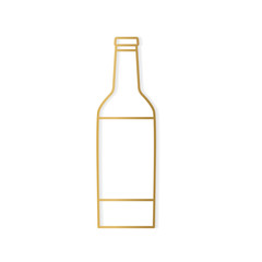golden beer bottle icon- vector illustration