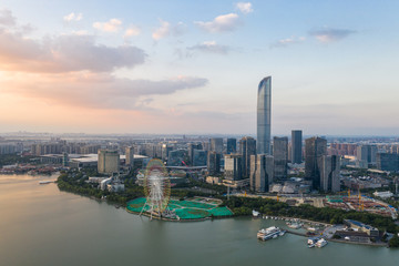 Fototapeta na wymiar city skyline in suzhou china