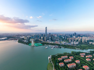 city skyline in suzhou china