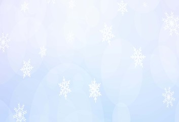 Light Pink, Blue vector cover with beautiful snowflakes. Glitter abstract illustration with crystals of ice. The pattern can be used for new year ad, booklets.