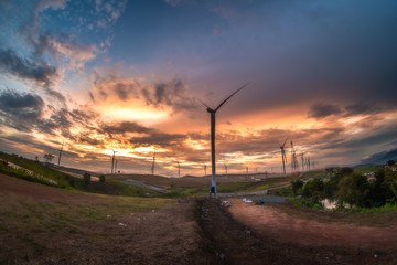 sunset on road