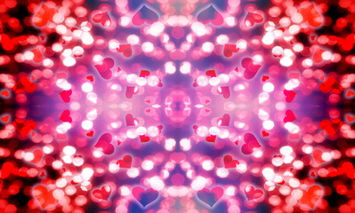 Abstract pastel background with heart glittering light bokeh concept for valentines day Love day Banners for websites Computer screen And beautiful design
