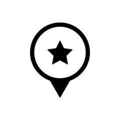 Favorites geo tag outline icon. Symbol, logo illustration for mobile concept and web design.