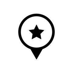 Favorites geo tag outline icon. Symbol, logo illustration for mobile concept and web design.