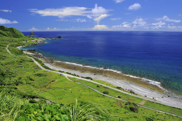 Fototapeta na wymiar Side shot of the coast in Lanyu island