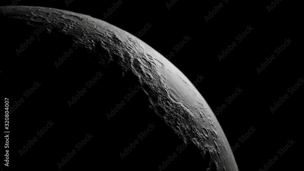 Poster realistic moon in the outer space isolated on black background, 3d rendering