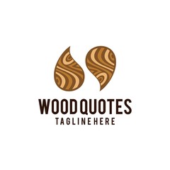 wood quotes logo design. wood lines and quote sign vector illustration for wood work reality show, quote you tube video channel graphic template