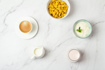 healthy breakfast on a white background