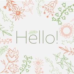 Floral elements outlines vector illustration hand drawn blades of grass
