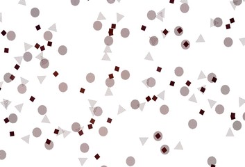 Light Red vector background with polygonal style with circles.