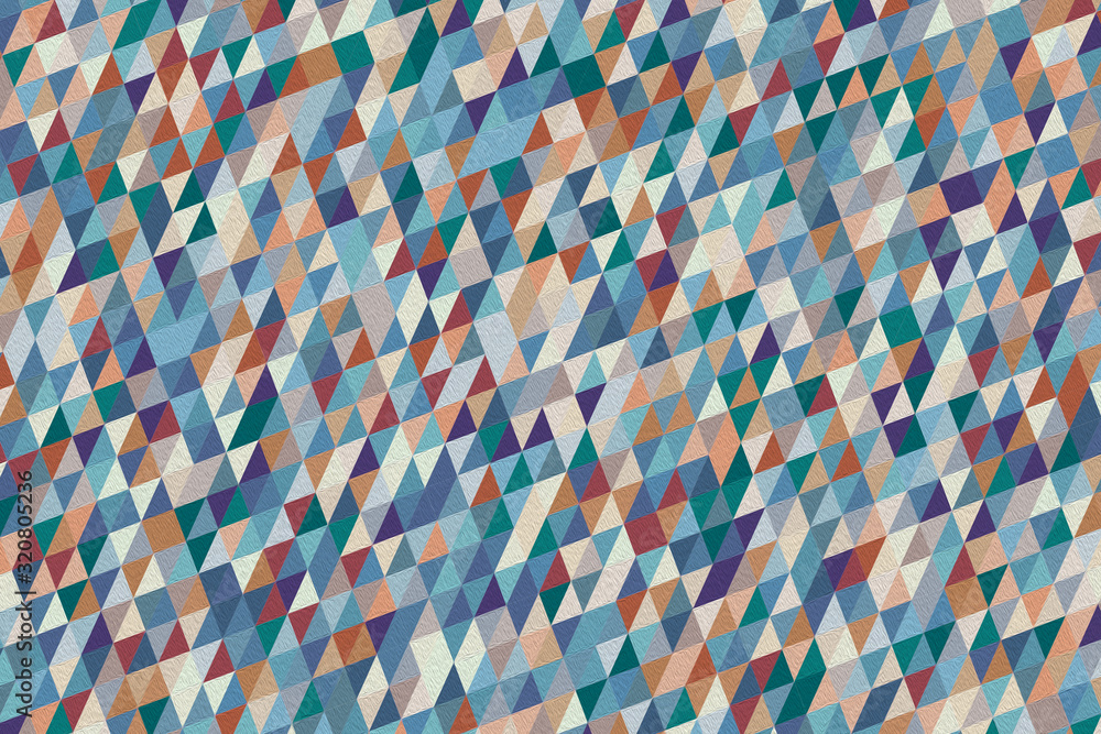 Poster abstract geometric pattern. multicolor figures. texture for print and banner. oil paint on canvas st