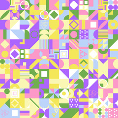 Decorative ornament of geometric shapes. Colorful geometric pattern background