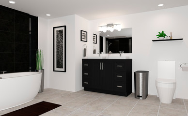 Fototapeta premium 3D Rendering Modern Bathroom