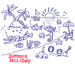 summer holiday, sketch