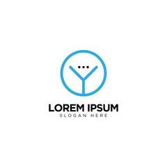 Letter Y Chat Logo Template Vector Design Message Icon