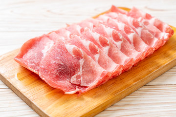 sliced collar pork raw