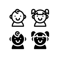 Children Avatar Icon. People Icon Set Vector Logo Symbol.