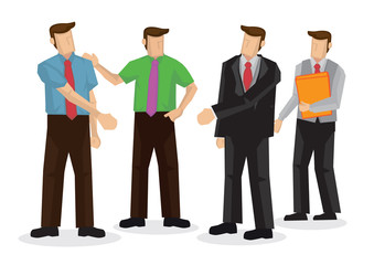 Businessmen introduce his business friends. Concept of networking, cooperation or collaboration.