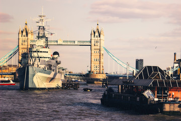 London Bridge Tower and HMS Belfast