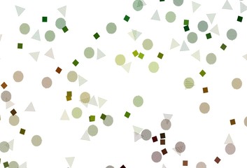Light Green, Yellow vector texture with poly style with circles, cubes.