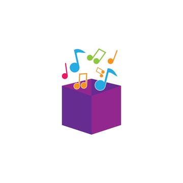 Music box logo creative vector icon