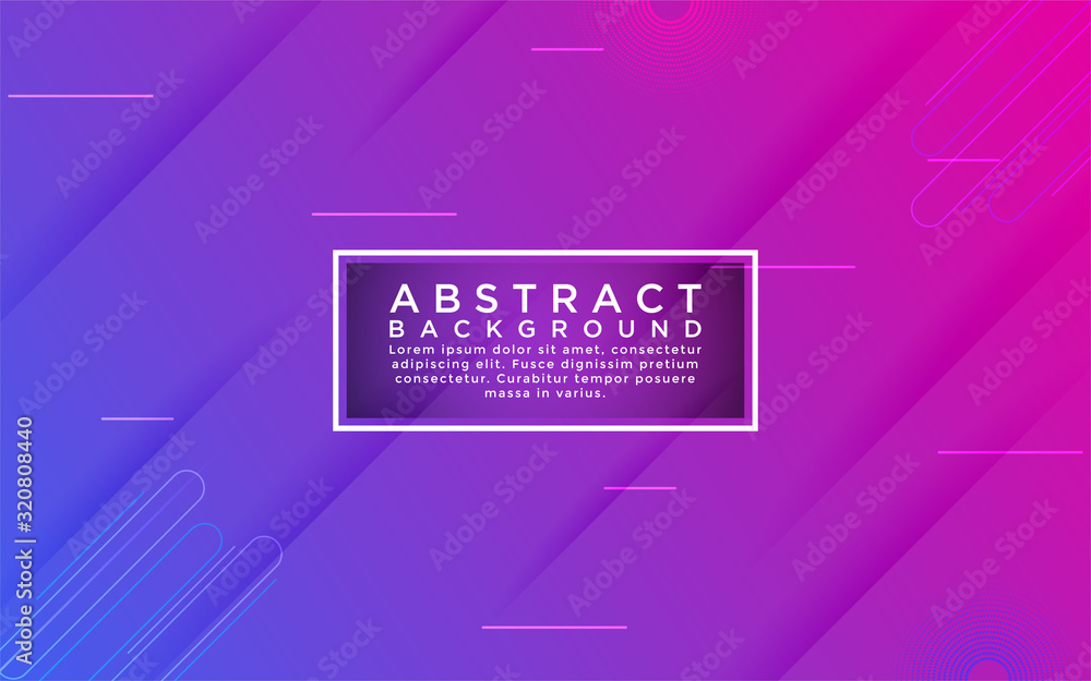 Poster gradient purple pink colorful background combine with abstract shape and element.