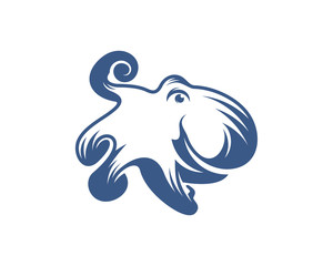 Octopus logo vector template. Isolated octopus design on white background. Illustration