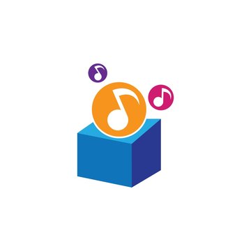 Music box logo creative vector icon