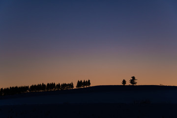 可愛い夕暮れシルエット