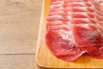 sliced collar pork raw