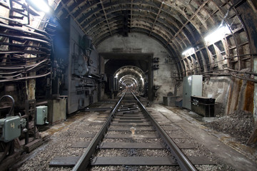 Fototapeta na wymiar Moscow metro tunnel