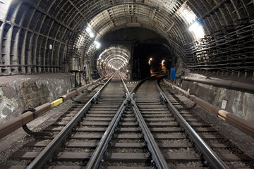 Fototapeta na wymiar Moscow metro tunnel