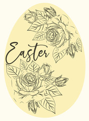 Happy Easter card, vector illustration